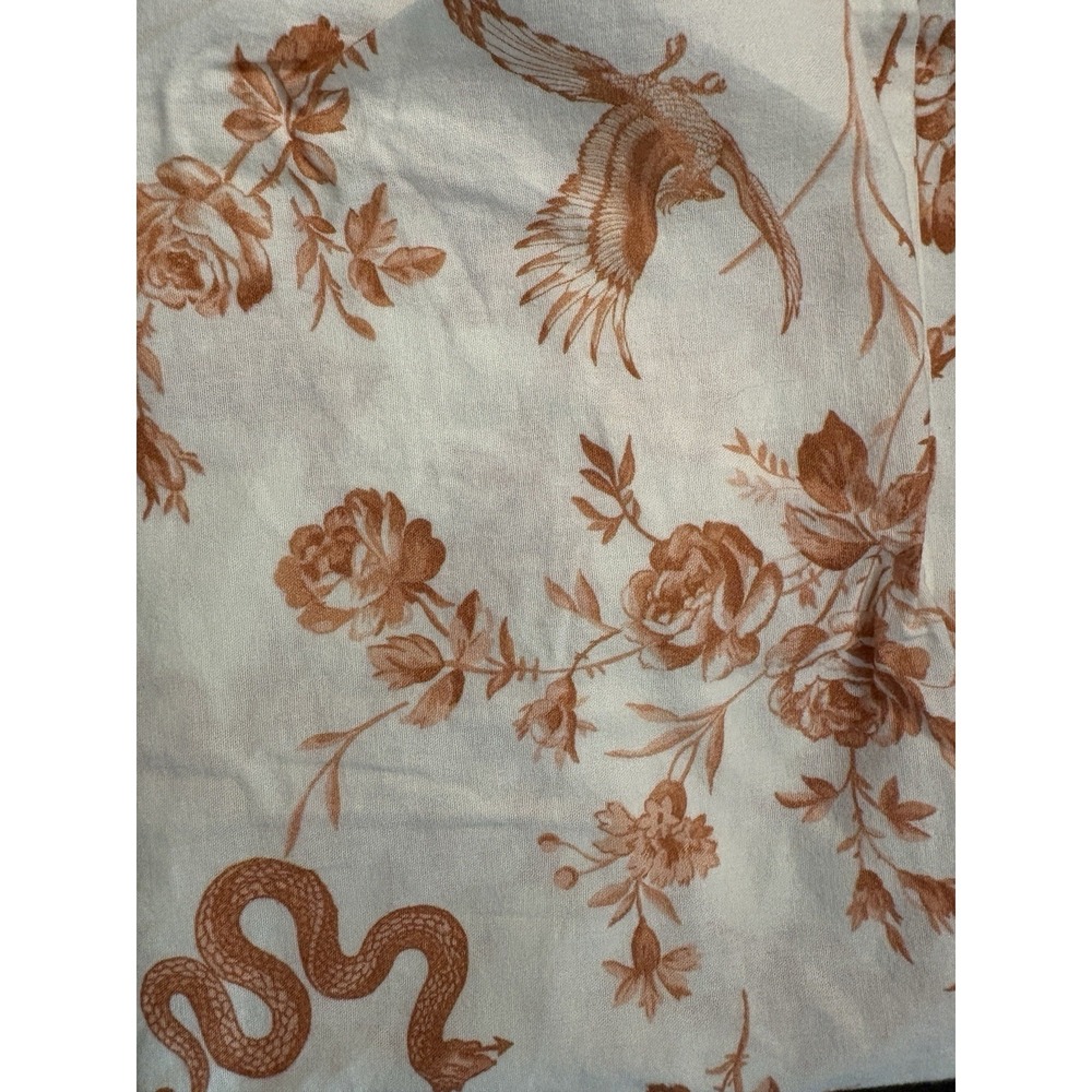 Urban Outfitters deep orange cream color Pillowcase Set  Standard Size Birds
